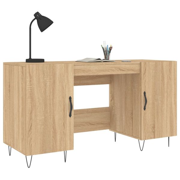 vidaXL Desk Sonoma Oak 140x50x75 cm Engineered Wood