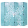 vidaXL Folding Room Divider 228x170 cm Butterfly Blue