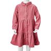 Kids' Dress with Long Sleeves Corduroy Old Pink 140