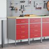 vidaXL Work Cabinet with Drawer 2 pcs Red and Grey 100 x 55 x 85 cm