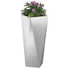 vidaXL Planter Silver 30 x 30 x 75 cm Galvanised Steel
