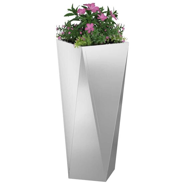 vidaXL Planter Silver 30 x 30 x 75 cm Galvanised Steel