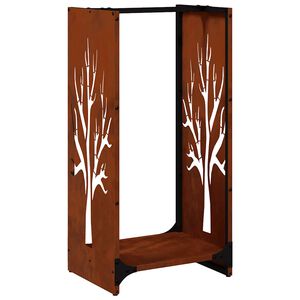vidaXL Firewood Rack 40x30x80 cm Weathering Steel