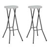 vidaXL Folding Bar Stools 2 pcs HDPE and Steel White