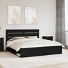 vidaXL Bed Frame with Headboard Black 200 x 200 cm Solid Pine Wood