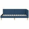 vidaXL Corner Bed Frame with Headboard Blue 90 cm x 200 cm Velvet
