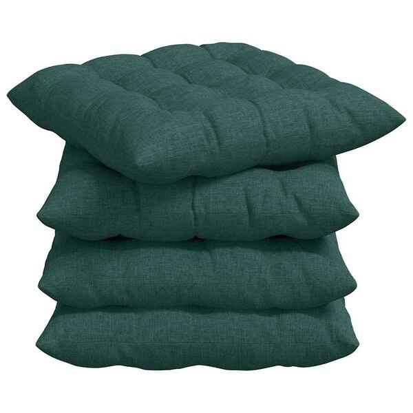 vidaXL Seat Cushions 2 pcs Dark Green 40 x 40 x 6 cm Fabric
