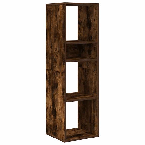 vidaXL Book Cabinet Smoked Oak 34x31x112 cm Engineered Wood