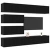 vidaXL TV Cabinet Set Wall-mounted 6 pcs Black Oak Engineered Wood