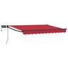 vidaXL Manual Retractable Awning with LEDs Red 3.5 x 2 m