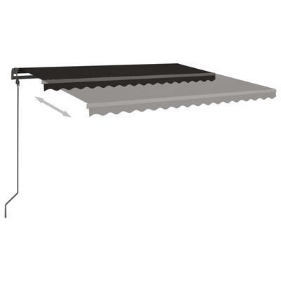 vidaXL Manual Retractable Awning with Posts 4.5x3.5 m Anthracite