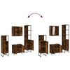 vidaXL 4 Piece Bathroom Cabinet Set Smoked Oak Engineered Wood
