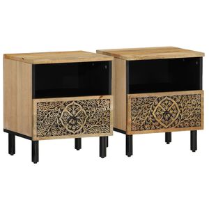 vidaXL Bedside Cabinets 2 pcs 40x33x46 cm Solid Wood Mango
