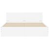 vidaXL Bed Frame with LED without Mattress White 150x200 cm King Size