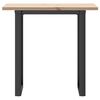 vidaXL Dining Table O-Frame 80x50x75.5 cm Solid Wood Pine and Steel