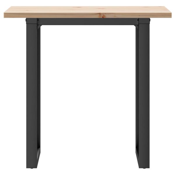 vidaXL Dining Table O-Frame 80x50x75.5 cm Solid Wood Pine and Steel