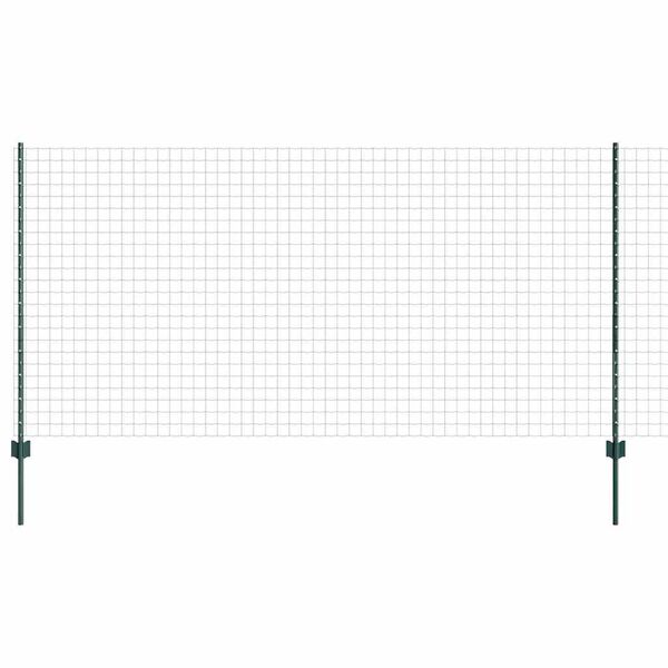 vidaXL Fence with Post Green 1.2 x 25 m Steel and PVC