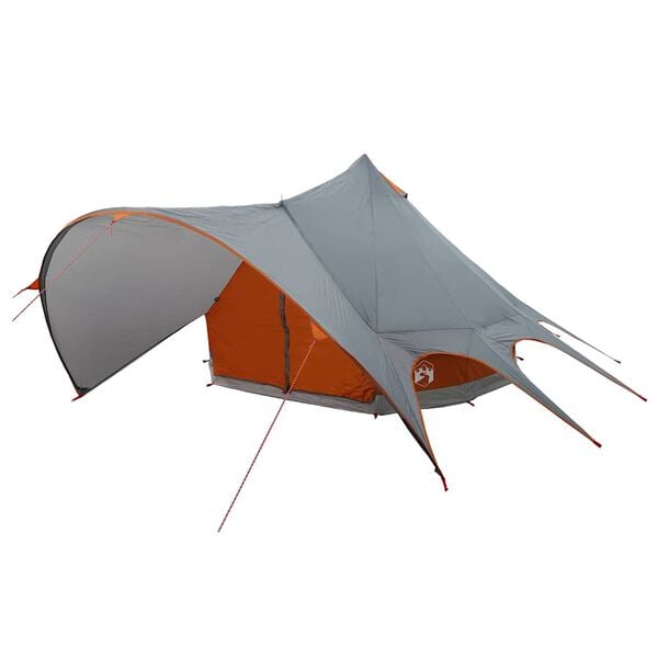 vidaXL Teepee Tent with Roof Grey and Orange 312 x 312 x 197 cm