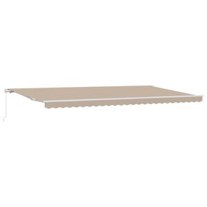 vidaXL Retractable Awning Beige 600 x 300 cm Polyester and Aluminium