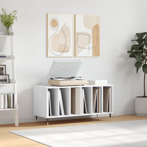 vidaXL Record Cabinet White 100x38x48 cm Engineered Wood
