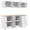 vidaXL Garage Cabinets 6 pcs White Engineered Wood