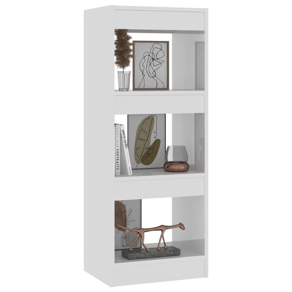 vidaXL Book Cabinet/Room Divider High Gloss White 40x30x103 cm Engineered Wood