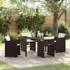 vidaXL Garden Dining Set 5 pcs Brown Poly Rattan