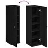 vidaXL Bathroom Cabinet with Roll Holder Black 20.5x22x72 cm