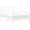 vidaXL Metal Bed Frame without Mattress with Footboard White 100x190cm