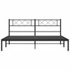 vidaXL Metal Bed Frame without Mattress with Headboard Black 193x203cm