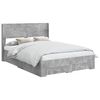 vidaXL Bed Frame with Storage and Headboard Concrete Grey 135 x 190 cm