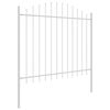 vidaXL Garden Fence 4 pcs White 170 x 165 cm Powder-Coated Steel