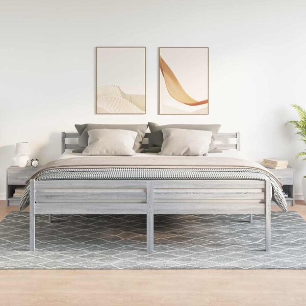 vidaXL Bedside Cabinets 2 pcs with Drawer Grey Sonoma 39x28x41 cm