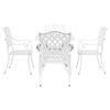vidaXL Garden Table Set 5 pcs White Cast Aluminium