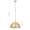 vidaXL Industrial Vintage Hanging Lamp 25 W Brass Round 41 cm E27