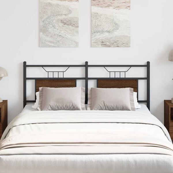 vidaXL Replace Headboard Brown Oak 137 cm Engineered Wood and Steel