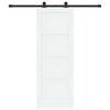 vidaXL Sliding Door White and Black 73.5 x 198.5 cm Solid Pine Wood