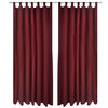 2 pcs Bordeaux Micro-Satin Curtains with Loops 140 x 175 cm