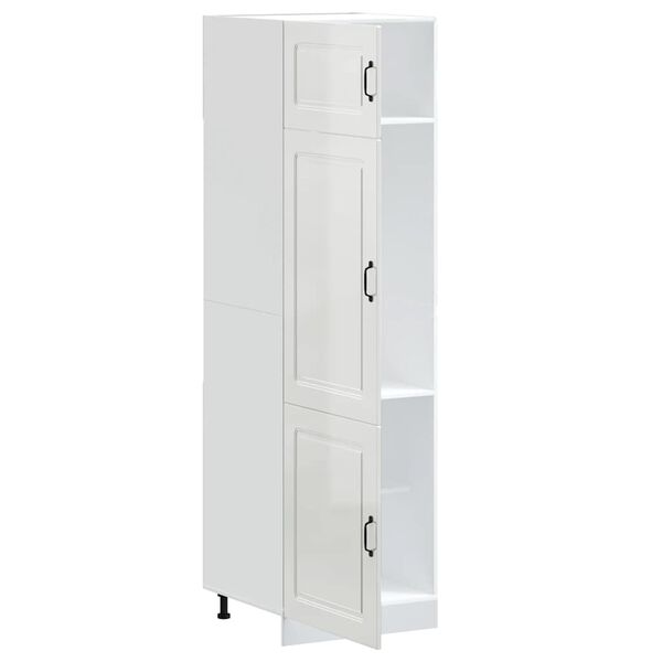 vidaXL Kitchen Cupboard Kalmar High Gloss White Engineered Wood