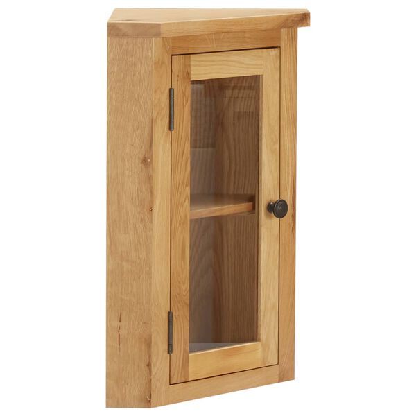 vidaXL Wall-mounted Corner Cabinet 45x28x60 cm Solid Oak Wood