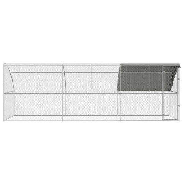 vidaXL Chicken Cage 3 pcs Silver 600 x 200 x 200 cm Steel and PE