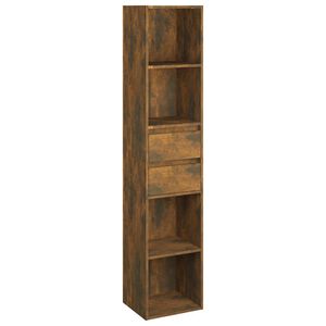 vidaXL Book Cabinet Smoked Oak 36x30x171 cm Engineered Wood