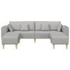 vidaXL Sofa with Cushion 3 pcs Cloud Grey Fabric