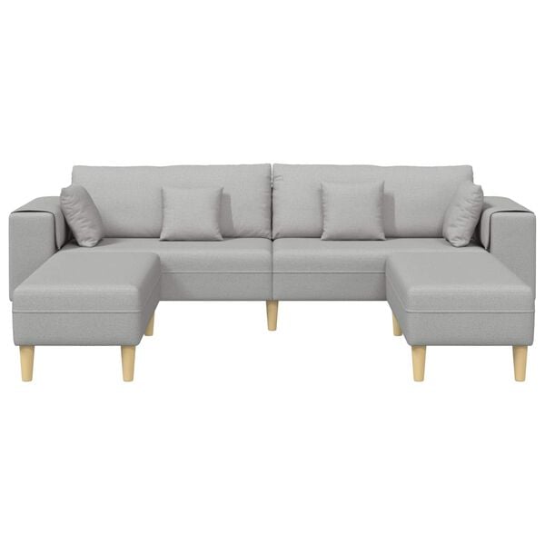 vidaXL Sofa with Cushion 3 pcs Cloud Grey Fabric