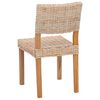 vidaXL Dining Chair 2 pcs Natural 46 x 55 x 84 cm Kubu Rattan