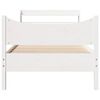 vidaXL Bed Frame with Headboard White 75x190 cm Small Single Solid Wood Pine