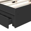 vidaXL Storage Bed with Headboard Black 200 x 200 cm Engineered Wood