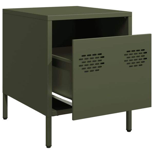 vidaXL Bedside Cabinets&nbsp;2 pcs Olive Green 35x39x43.5 cm Steel