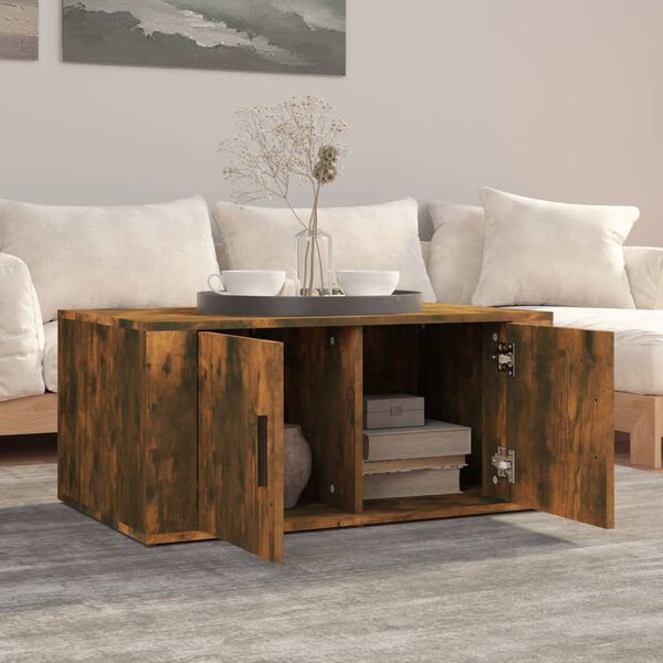 vidaXL Coffee Table Smoked Oak 80x50x36 cm Engineered Wood