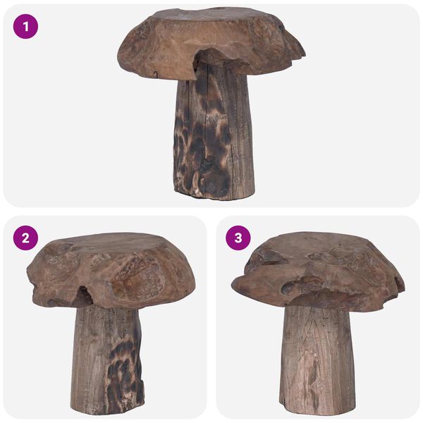 vidaXL Stool Natural 35 x 35 x 35 cm Solid Teak Wood